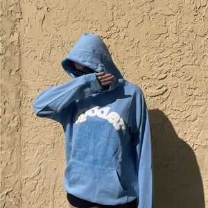 Spider hoodie baby blue